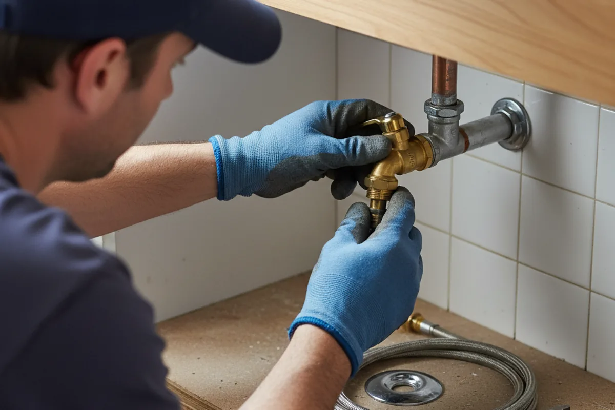 Shutoff valve and fitting work during Emergency Plumbing in Evans